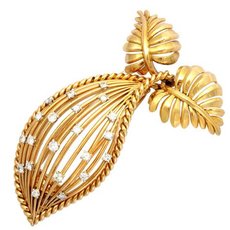 cartier gold brooch|cartier brooch vintage.